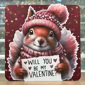 Handmade Squirrel Valentines Day Greeting Card